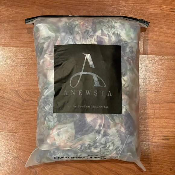 ANEWSTA Women Floral Print One Shoulder Ruffle Trim Petal Hem Evening Gown NWT - Picture 12 of 14